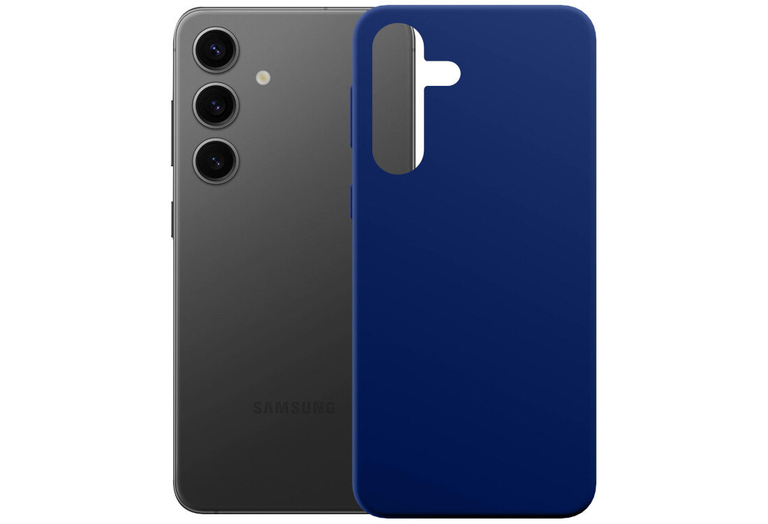 Etui 3MK Silicone Guardx do Samsung Galaxy S25 Niebieski wygląd prezentacja kolor białe tło