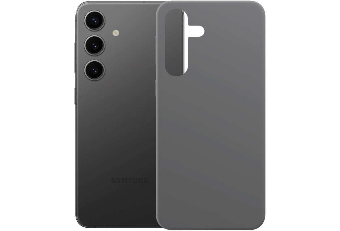 Etui 3MK Silicone Guardx do Samsung Galaxy S25 Szary wygląd prezentacja kolor białe tło