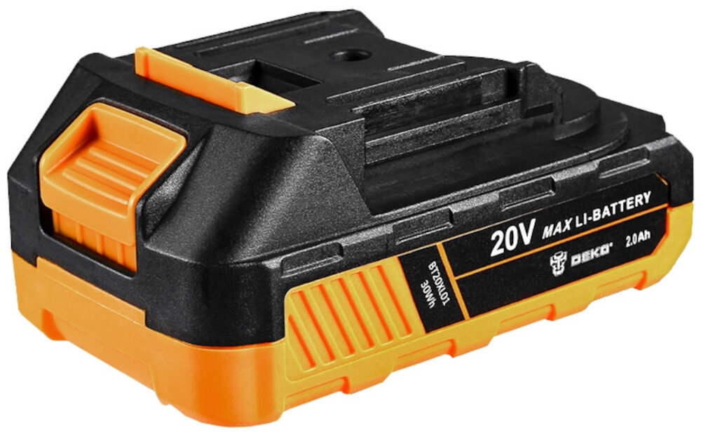 Pistolet natryskowy DEKO DKSG20K4 1200 ml akumulator na białym tle zasilany akumulatorem litowo-jonowym 2.0 Ah swobodna pracy bez przewodów malowanie w dowolnym miejscu technologia Li-Ion stabilna moc długi czas pracy na jednym ładowaniu bezpieczeństwo użytkowania