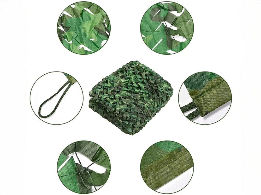 Siatka maskująca BLACK FOREST EX.24626 3 x 4 m, survival, grill, osłona, wypoczynek, Szczegóły siatki maskującej: oczka, złożona, sznurki, taśmy, brzegi wzmocnione.