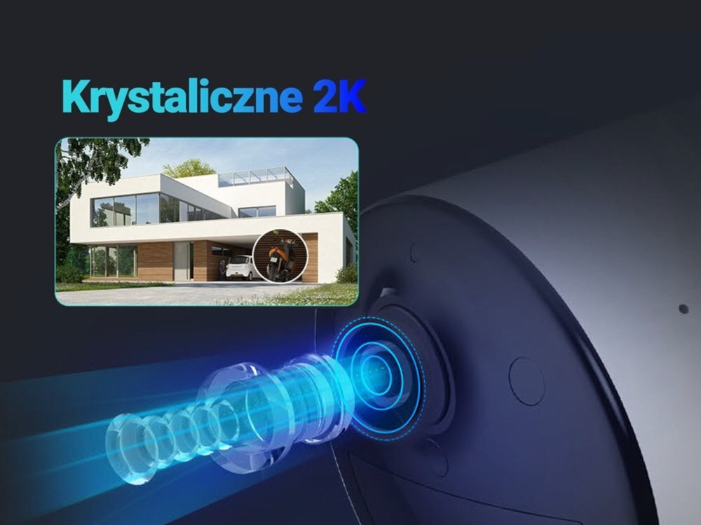Kamera EZVIZ CB3 Zewnętrzna, Wi-Fi / Bluetooth + Panel solarny Wyraźny obraz rozdzielczość 2K obraz rozpoznać twarze, pojazdy lub inne istotne elementy