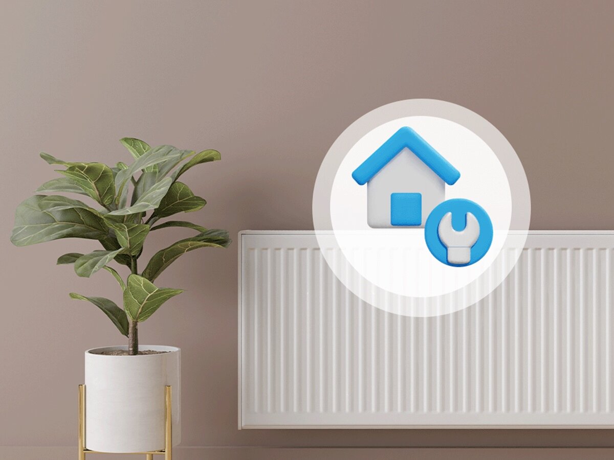 Głowica termostatyczna EZVIZ CS-T55-R100-G, instalacja, prostota, konfiguracja, zgodność, Grzejnik z ikoną domu, łatwy montaż termostatu