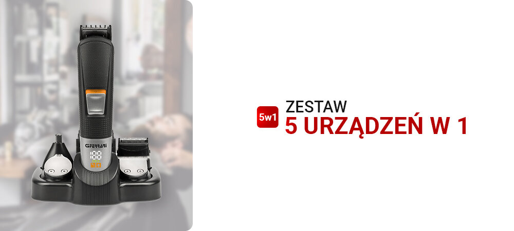 Strzyżarka G3FERRARI Razor-Set G30062 3-12 mm białe tło maszynka w kolorze czarnym stoi na stojaku końcówki wyświetlacz w prosty i wygodny sposób do strzyżenia, stylizacji brody i pielęgnacji twarzy przycinanie włosów modelowanie zarostu usuwanie niechcianych włosków z nosa i uszu wygładzenie skóry