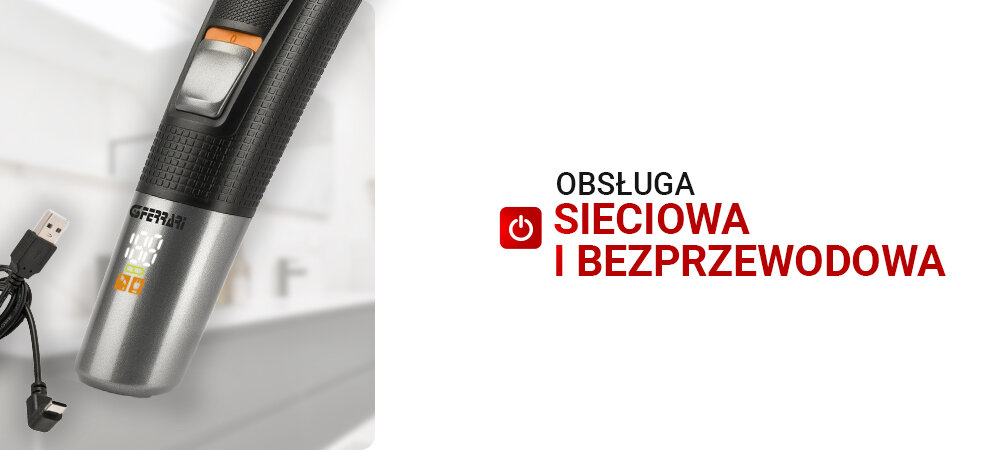Strzyżarka G3FERRARI Razor-Set G30062 3-12 mm maszynka wyświetlacz kabel końcówka USB-A-USB-C białe tło działanie bezprzewodowe do 60 minut pełna swoboda użytkowania szybkie ładowanie około 1,5 godziny gotowe do pracy na co dzień w podróży wygodne praktyczne możliwość pracy przewodowej nieprzerwane działanie