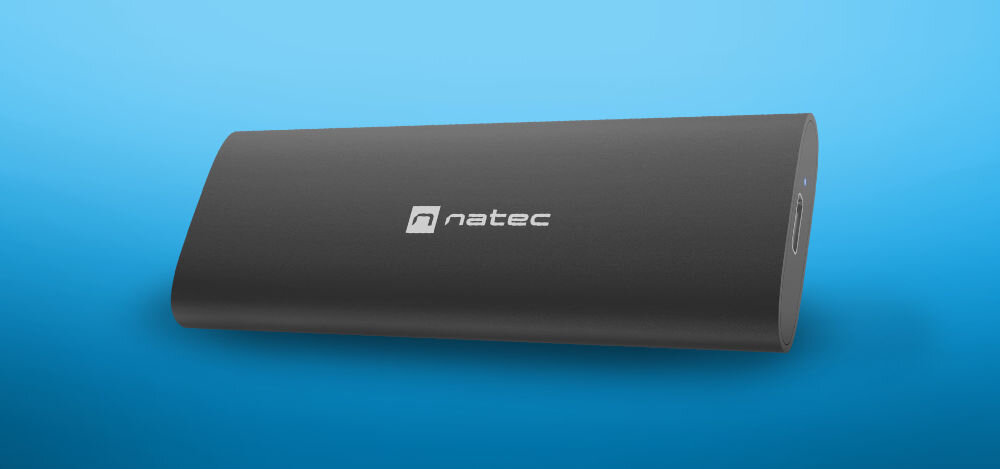 Obudowa dysku NATEC Rhino Lite NKZ-2286 dysk na niebieskim tle bez sterowaników proste rozwiązanie