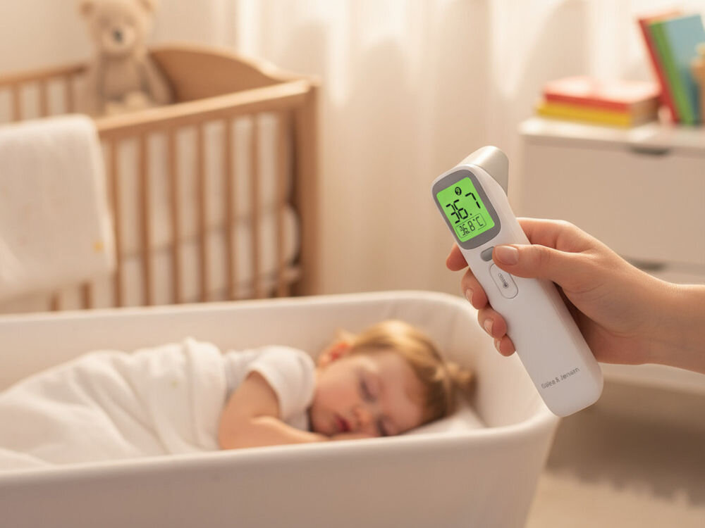 Termometr bezdotykowy GÖTZE & JENSEN AOJ-20A z trybem pomiaru dla dzieci i dorosłych