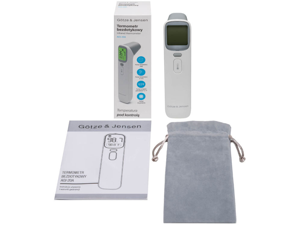 Termometr bezdotykowy GÖTZE & JENSEN AOJ-20A z trybem pomiaru dla dzieci i dorosłych