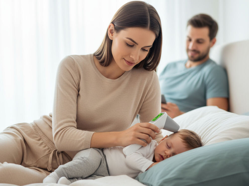 Termometr bezdotykowy GÖTZE & JENSEN AOJ-20A z dokładnością ±0.2°C dla dzieci i dorosłych