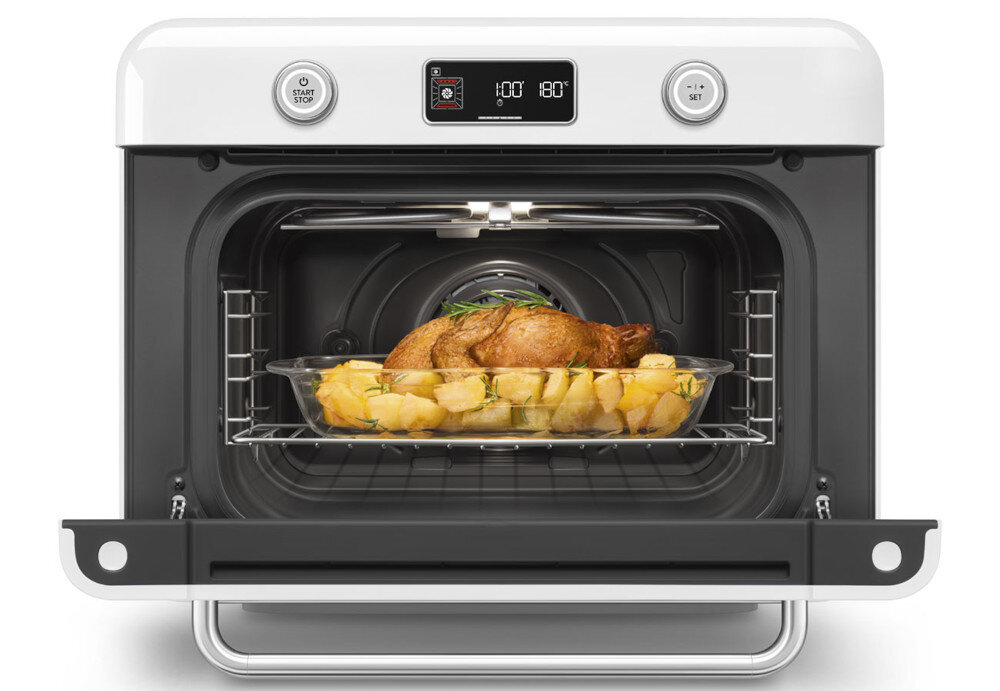 Piekarnik SMEG COF01WHEU Biały Gotowanie z parą Funkcja Pure Steam combi steam składniki odżywcze naturalny aromat potraw