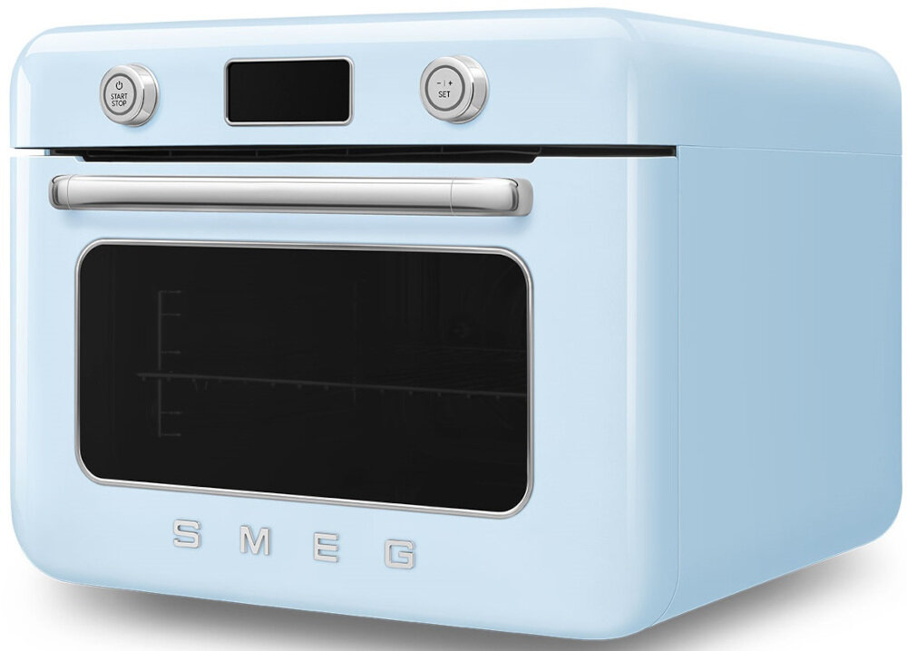 Piekarnik SMEG COF01PBEU Błękitny oszczędność miejsca  50 cm szerokości 26 kg wagi moc temperatura profesjonalne efekty