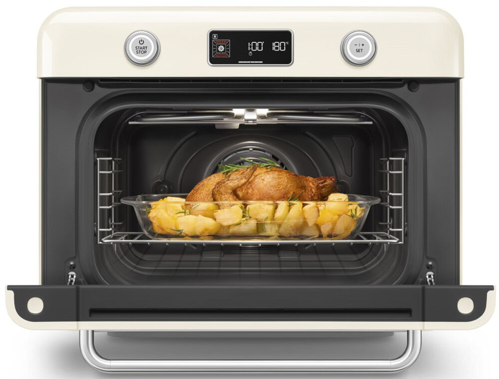 Piekarnik SMEG COF01CREU Kremowy w kompaktowej formie gotowanie na parze, smażenie Air Fry czy rozmrażanie ełnowartościowe posiłki Wymiary urządzenia