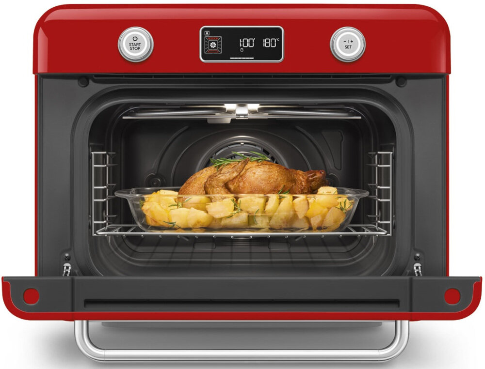 Piekarnik SMEG COF01RDEU Czerwony w kompaktowej formie gotowanie na parze, smażenie Air Fry czy rozmrażanie ełnowartościowe posiłki Wymiary urządzenia