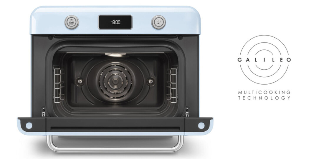 Piekarnik SMEG COF01RDEU Czerwony Technologia Galileo Algorytmy Galileo Multicooking precyzyjne pieczenie automatycznie dobiera optymalne parametry z myślą o wygodzie i oszczędności czasu