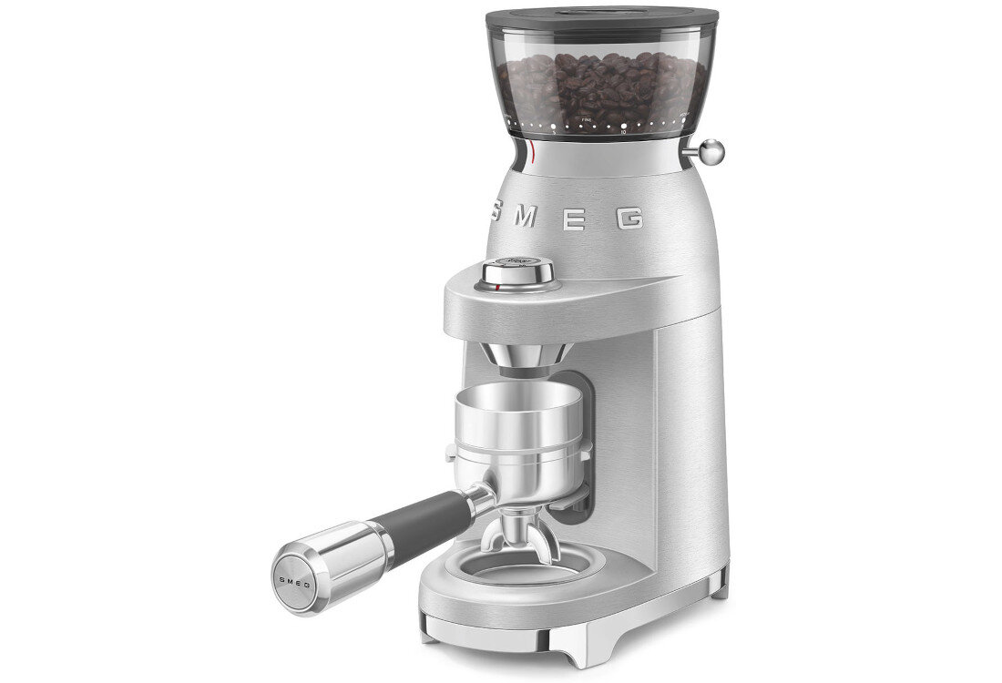 Młynek do kawy SMEG Minipro CGF02SSEU  Bezpieczna konstrukcja System zabezpieczeń proces przygotowania kawy