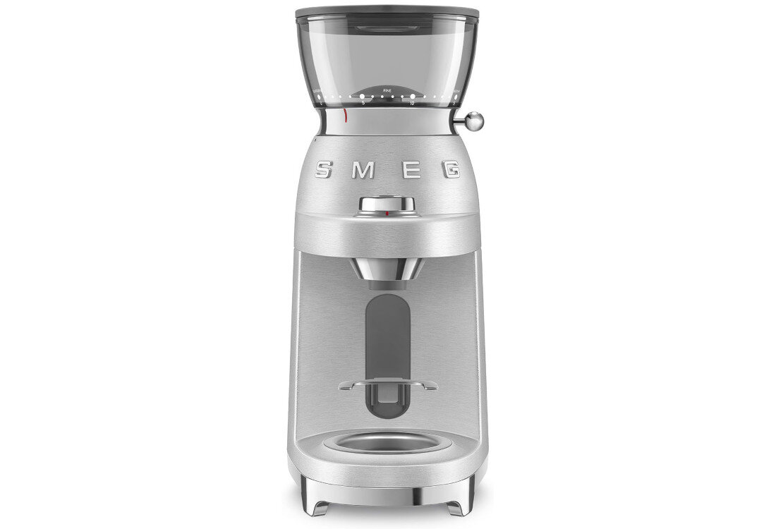 Młynek do kawy SMEG Minipro CGF02SSEU  Płynna praca stabilne działanie moc stabilne działanie