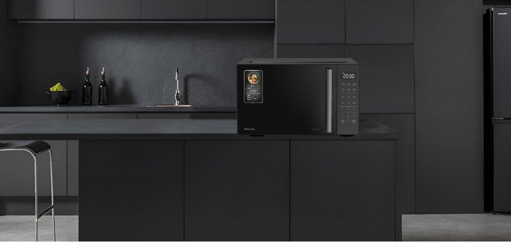 KUCHENKA MIKROFALOWA HISENSE H23MOBS4HI powłoka ceramiczna trwała odporna łatwe czyszczenie Technologia Inwerterowa Szkło Premium Talerz obrotowy 360°