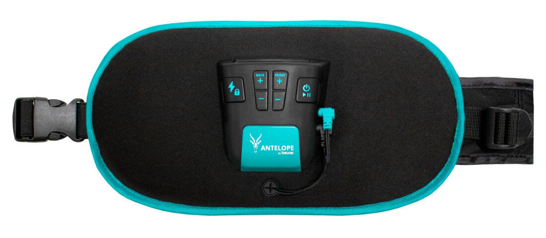 Elektrostymulator BEURER Corefit II Praktyczna kontrola pracy Wskaźnik baterii odłączany pilot  Timery i czytelne komunikaty