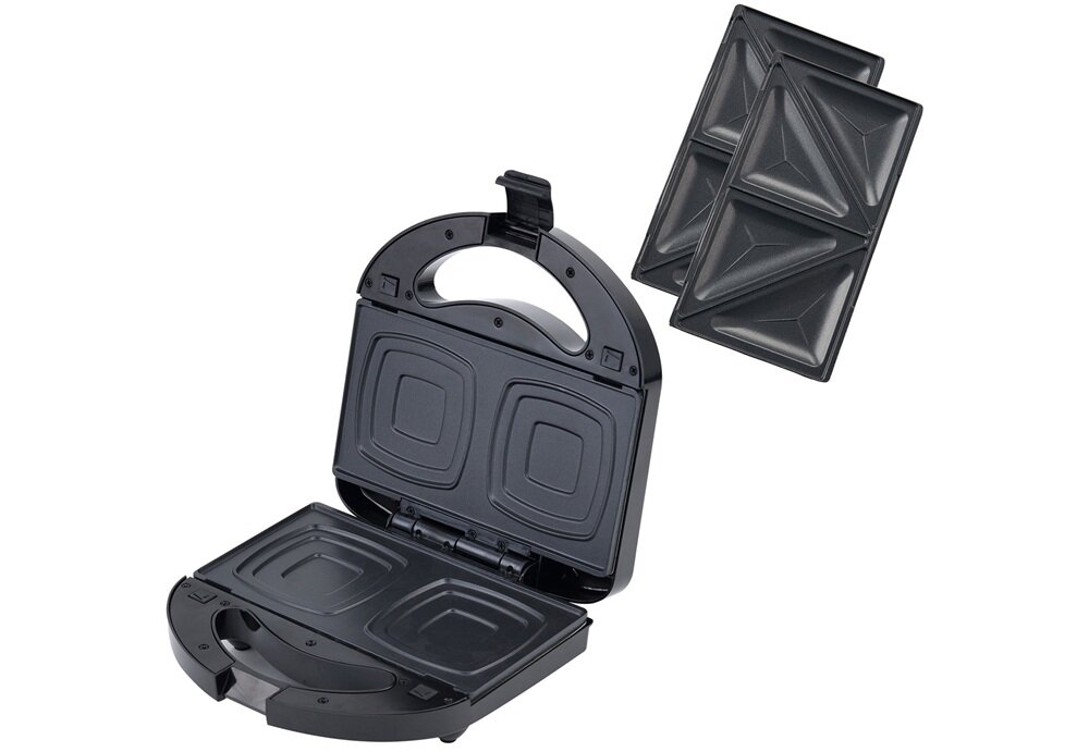 Opiekacz do kanapek LOVIO HOME LVSM001BK 6w1 trójkatne i prostokątne płytki, chrupiące kanapki