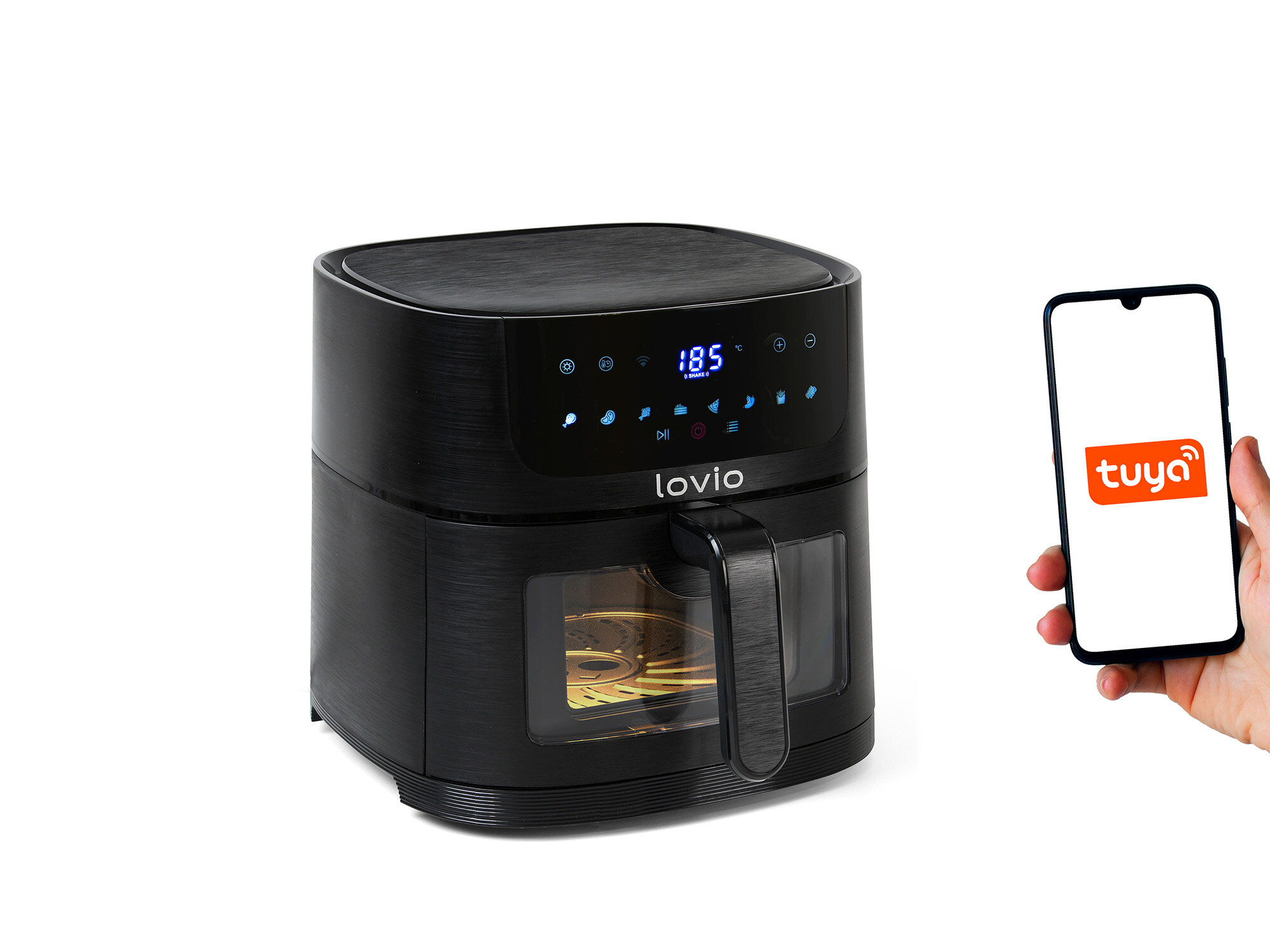 Air Fryer Frytkownica beztłuszczowa LOVIO HOME PureFry XL LVAF002BK sterowanie przez WiFi, kontrola w zasięgu ręki, innowacyjne rozwiązania