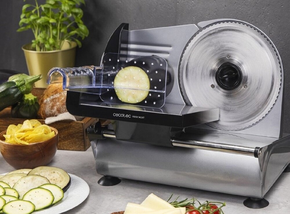 Krajalnica CECOTEC Rock’nCut Shuriken Steel 02191 odpowiednia grubość plastrów, precyzyjne krojenie, do każdej kuchni