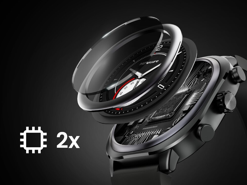 Smartwatch HiFuture FutureFit AIX Lite
smartwach z pokazanymi warstwami konstrukcji procesor szybkość optymalizacja bateria