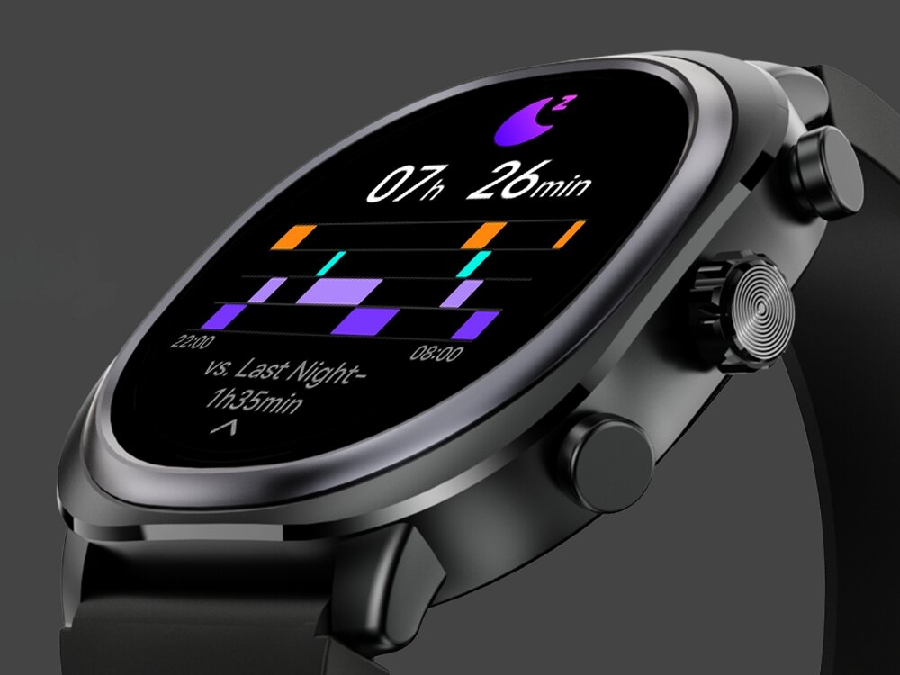 Smartwatch HiFuture FutureFit AIX Lite
tarcza smartwatcha z aplikacja do mierzenia jakości snu monitor snu dane statystyki