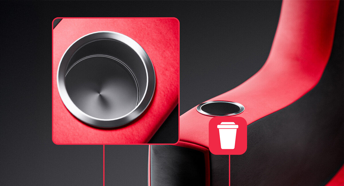 DIABLO CHAIRS X-Bager mocowaniu regulować poduszki fotela grania na smartfonie uchwyty na napoje stali nierdzewnej - cupholder w podłokietniku