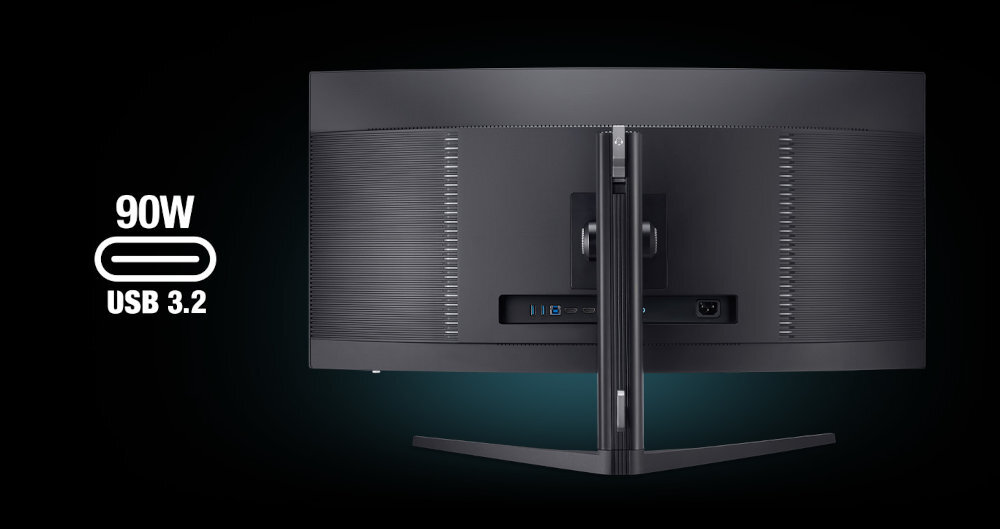ACER Predator X34 V3 złącze Type-C 90W PD szybkie ładowanie transmisję danych laptopów, telefonów