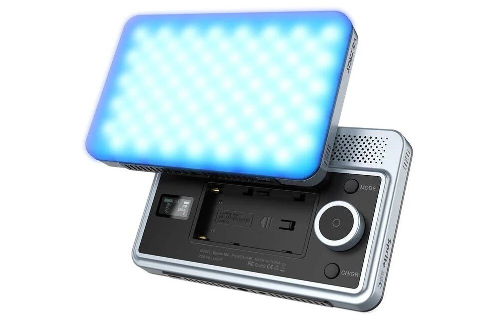 Lampa LED VILTROX Sprite 15C kadr na panel led
