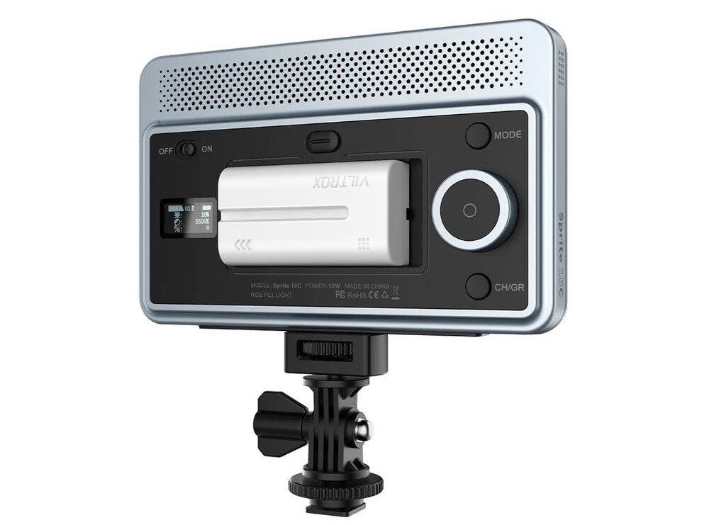 Lampa LED VILTROX Sprite 15C na montażu