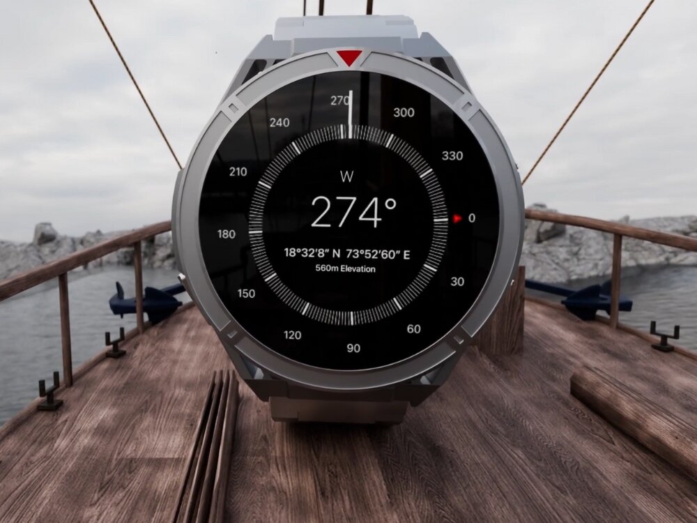 Smartwatch HiFuture Active
            tarcza smartwatcha z widocznym kompasem
            kompas kierunek orientacja aktualizacja