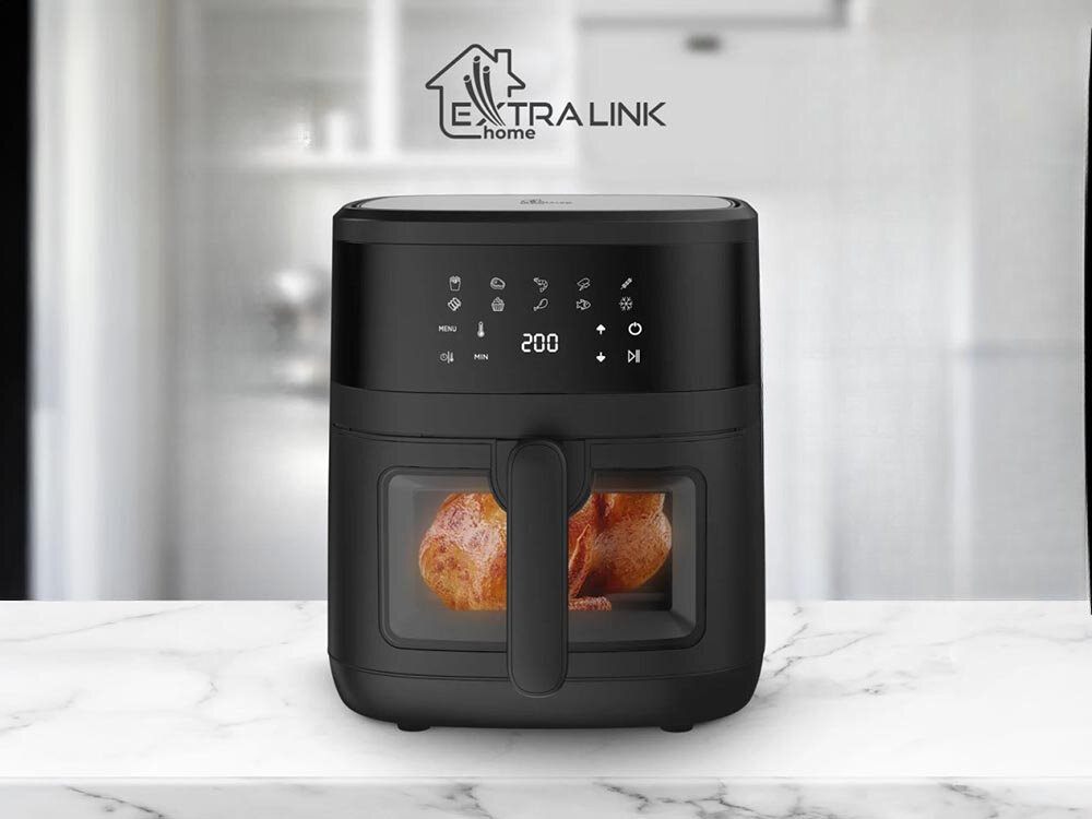 Air Fryer Frytkownica beztłuszczowa EXTRALINK SJ-650B timer, tryb rozmrażania, regulacja temperatury, oszczędność czasu  i energii