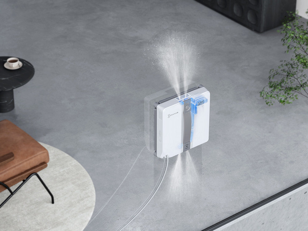 Robot do mycia okien ECOVACS Winbot Mini Szary system podwójnych dysz zabrudzenia Mikrostrumień wody bez smug