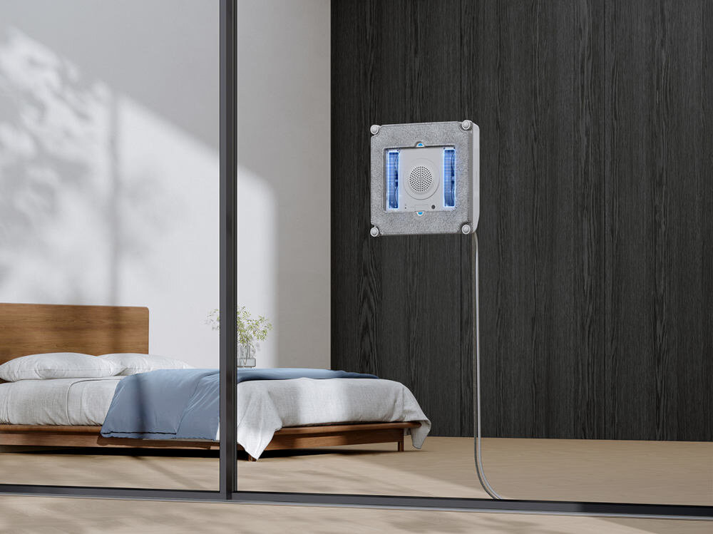 Robot do mycia okien ECOVACS Winbot Mini Szary Cichy i energooszczędny cicha praca poziom głośności komfort użytkowania akumulator litowy ochrona czas