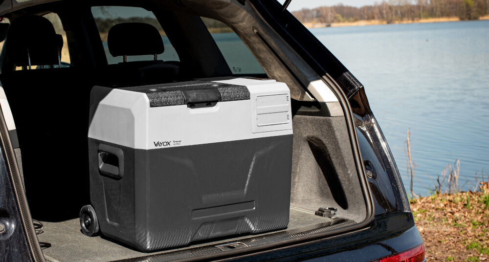 LODÓWKA TURYSTYCZNA VAYOX VA-T40 wizualizacja chłodzenie i zamrażanie pojemność 40 litrów wydajność silnik kompresorowy