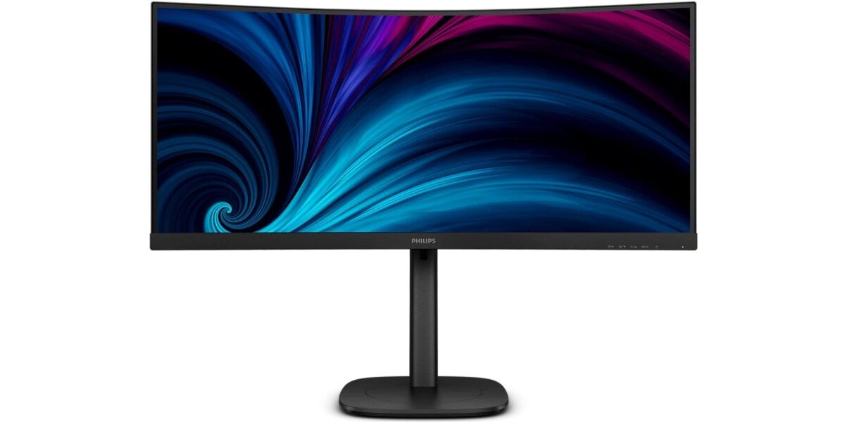 Monitor PHILIPS 34B2U3600C na białym tle.