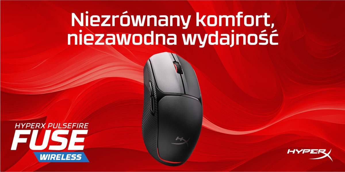 HYPERX Pulsefire Fuse - mysz na czerwonym tle