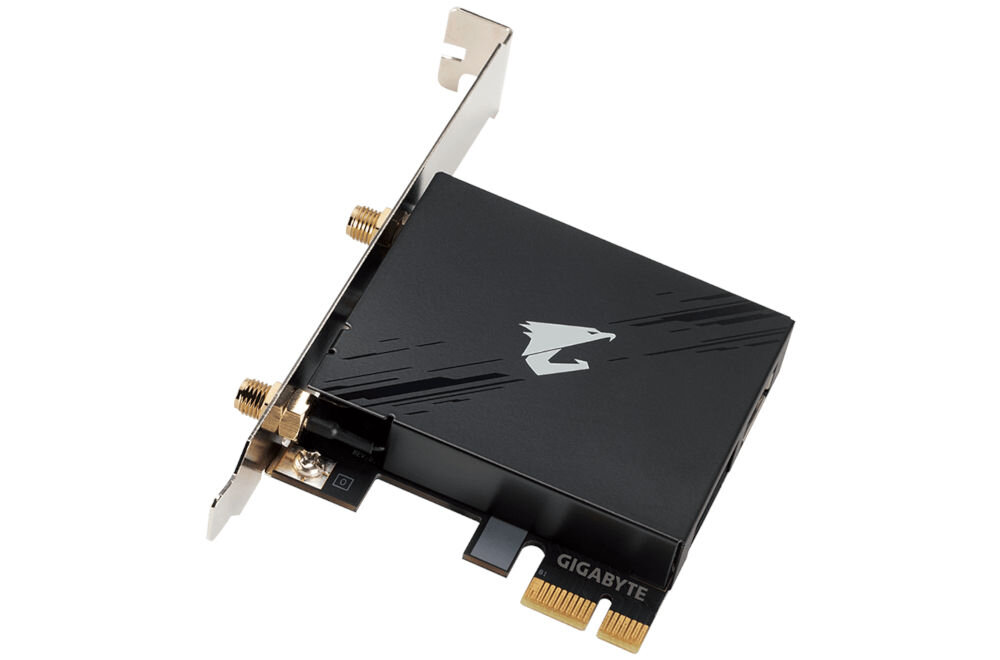 Komputer MAD DOG PBG AORUS301-A07WR32WH R7-9800X3D 32GB RAM 1TB SSD Radeon RX7800XT Wi-Fi Windows 11 Home
stabilne i szybkie połączenie, wewnętrzna karta sieciowa GIGABYTE Aorus GC-WBAX210, moduł Wi-Fi 6E (802.11ax), prędkość do 2400 mb/s, obsługa pasm 2,4, 5 i 6 GHz,
moduł Bluetooth 5.2, interfejs PCIe, karta sieciowa GIGABYTE Aorus GC-WBAX210 na białym tle