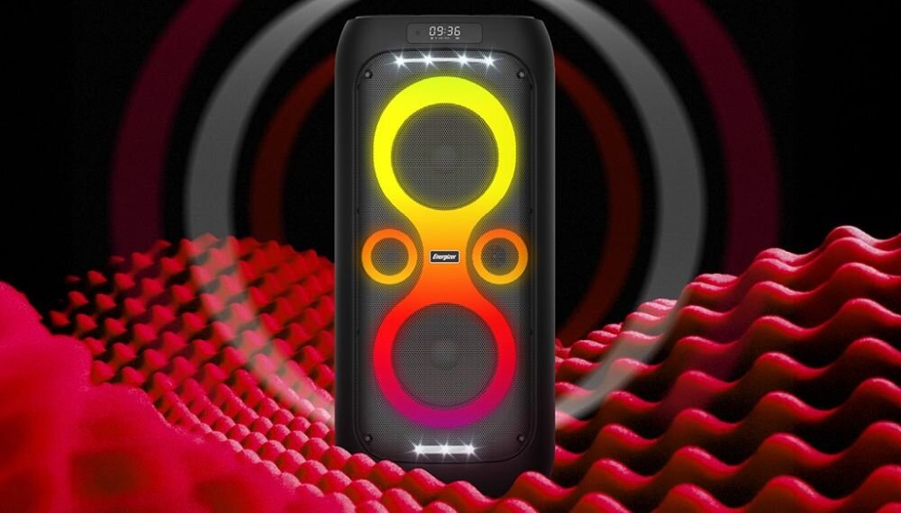 Power audio ENERGIZER BTS566 - glosnik na tle, narzedzia, karaoke, zasieg, glos, mikrofon przewodowy