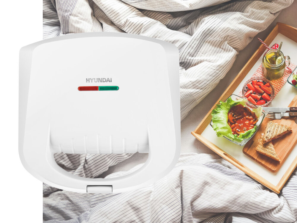 Opiekacz HYUNDAI SM625W ekspresowe przygotowanie kanapek, trójkątne tosty, bez czekania, bez wysiłku