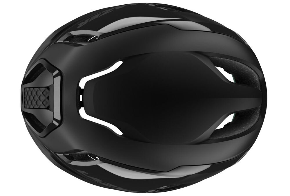 Kask rowerowy LAZER Vento KinetiCore Widok z góry na kask Lazer Vento KC pokazujący opływowy kształt i rozmieszczenie kanałów powietrznych.