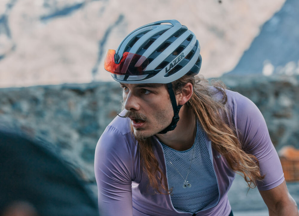 Kask rowerowy LAZER Z1 KinetiCore Granatowy (rozmiar S) uchwyt na okulary miejsce na okulary zaczep