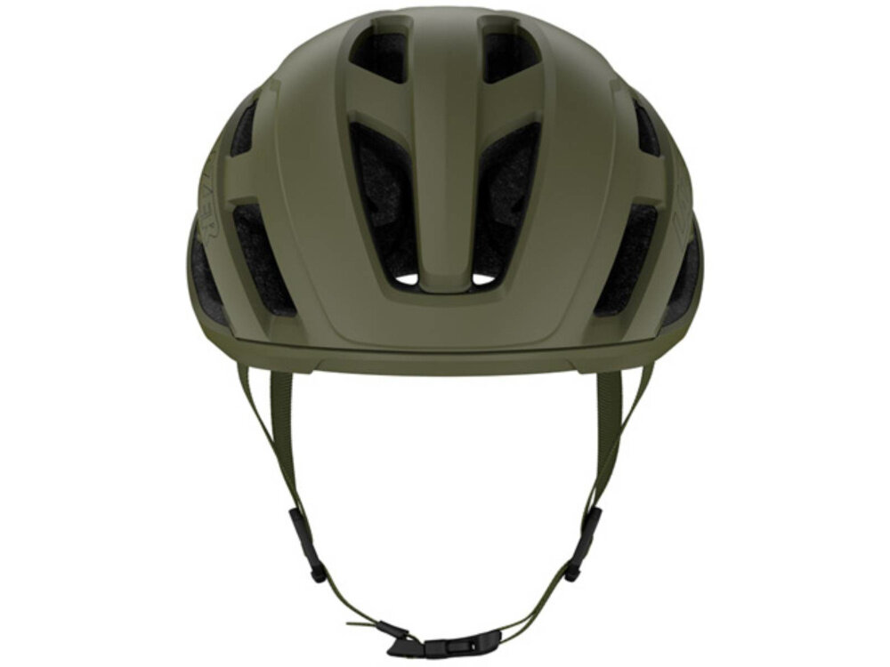 Kask rowerowy LAZER Strada KinetiCore Zielony Szosowy (rozmiar M) kask na białym tle widoczny od przodu bezpieczeństwo komfort wsparcie