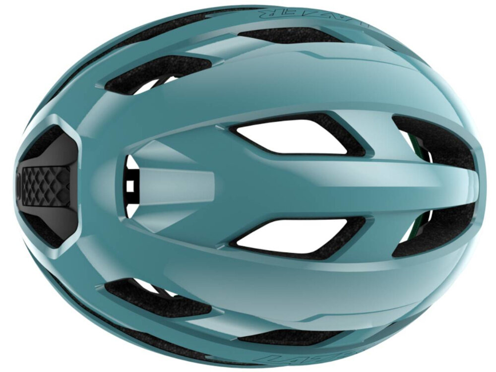 Kask rowerowy LAZER Strada KinetiCore Niebieski Szosowy (rozmiar S) kask na białym tle widoczny od góry 23 przemyślane otwory wentylacyjne wspierają obieg powietrza ruchomy pas czołowy wspiera wentylację eliminuje punkty ucisku pomaga utrzymać odpowiednią temperaturę głowy