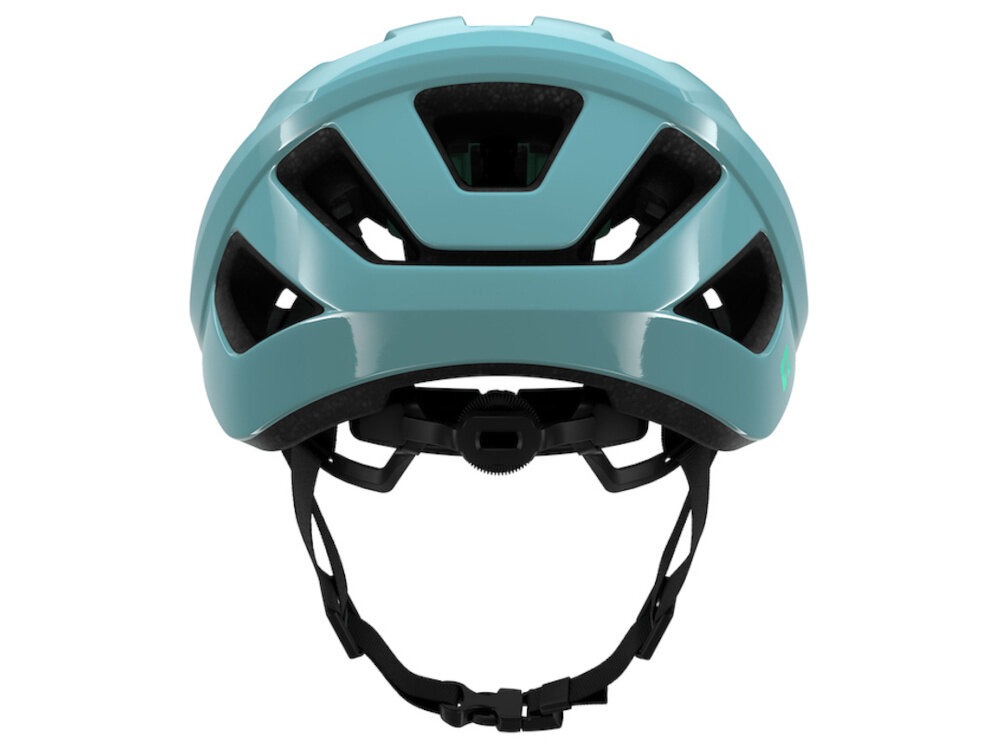 Kask rowerowy LAZER Tonic KinetiCore Niebieski Szosowy (rozmiar M) kask na białym tle widoczny od tyłu miejsce na kucyk dopasowanie osobom z dłuższymi włosami wygoda bezpieczeństwo