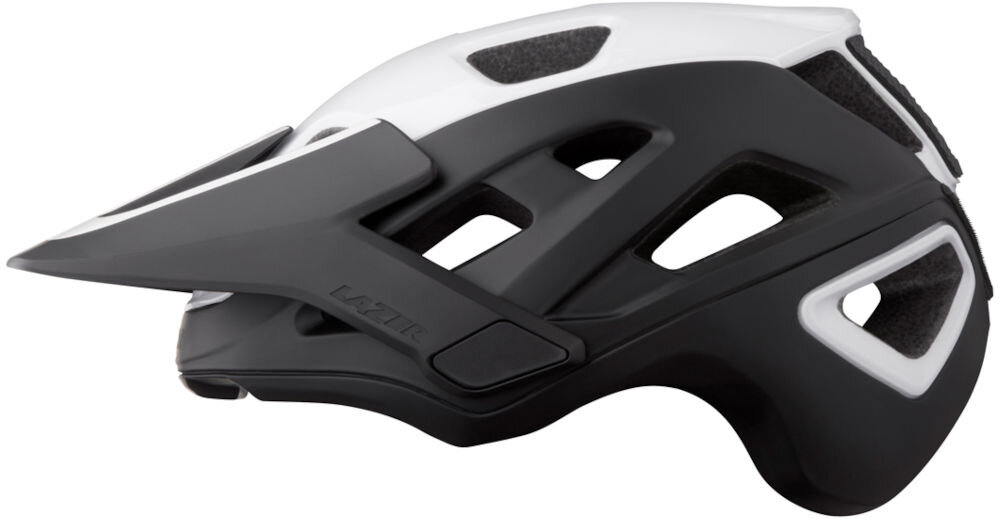 Kask rowerowy LAZER Jackal KinetiCore Czarno-biały MTB (rozmiar M) rower górski ochrona głowy ocena 5 gwiazdek Virginia Tech testy bezpieczeństwa