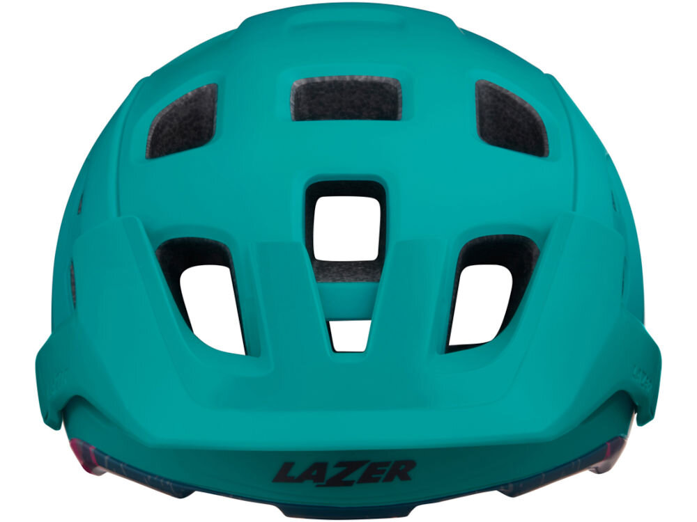 Kask rowerowy LAZER Jackal KinetiCore Turkusowy MTB (rozmiar L) dla okularników dla osób noszących okulary miejsce na okulary