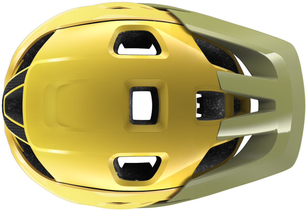 Kask rowerowy LAZER Jackal KinetiCore Złoto-zielony MTB (rozmiar M) wentylacja system wentylacji otwory kasku