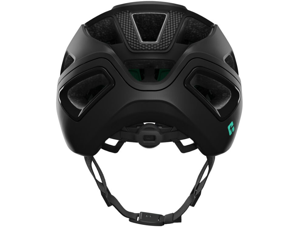 Kask rowerowy LAZER Jackal KinetiCore Czarny MTB (rozmiar M) tył kasku z miejsce na lampkę led widoczność na drodze oświetlenie roweru