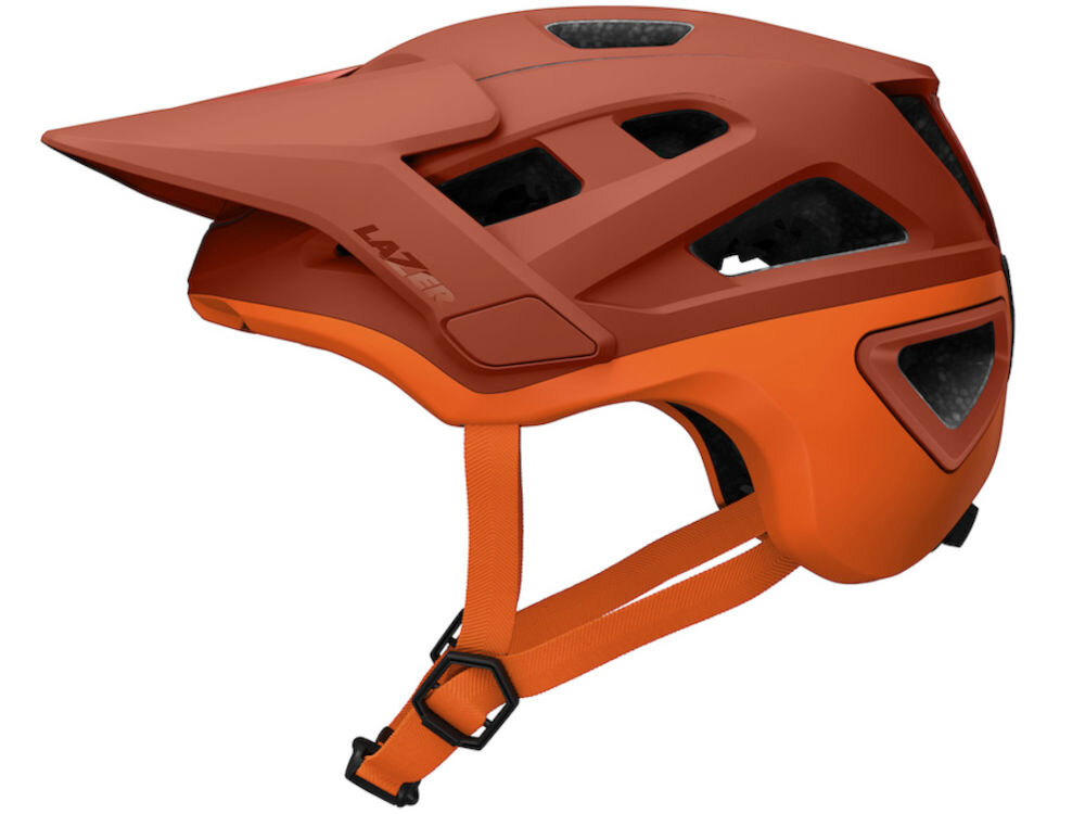 Kask rowerowy LAZER Jackal KinetiCore Pomarańczowy MTB (rozmiar L) rower górski ochrona głowy ocena 5 gwiazdek Virginia Tech testy bezpieczeństwa